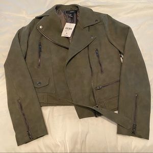 NWT Forever 21 Olive Faux Leather Jacket